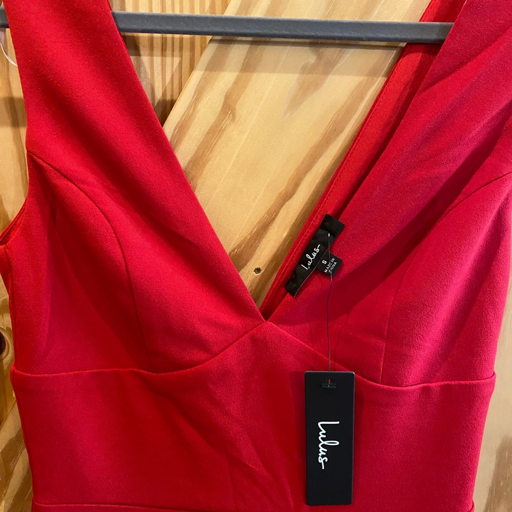 Lulus Red Sleeveless jumpsuit